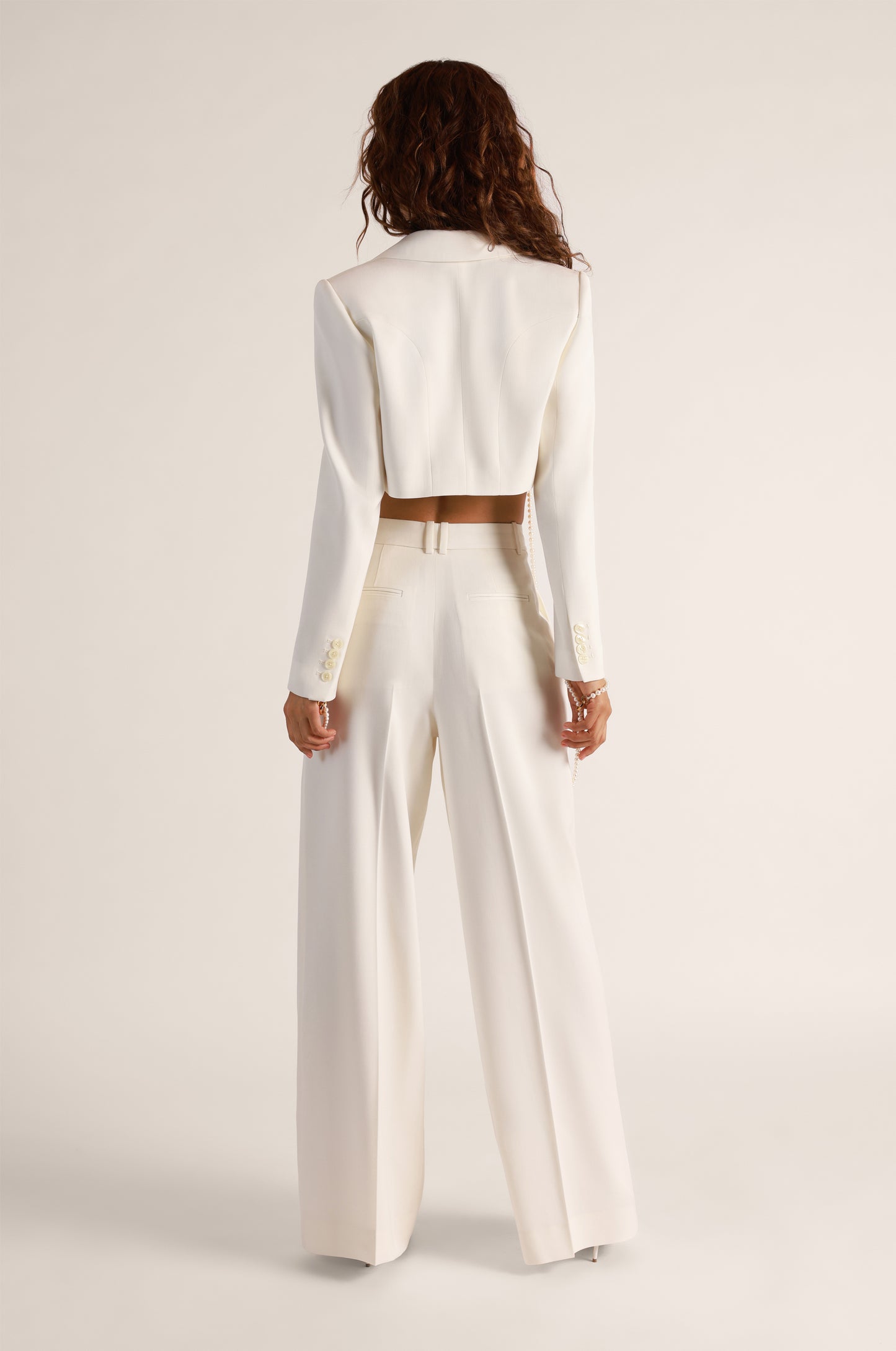 SUITING WIDE LEG DOUBLE PLEAT PANT