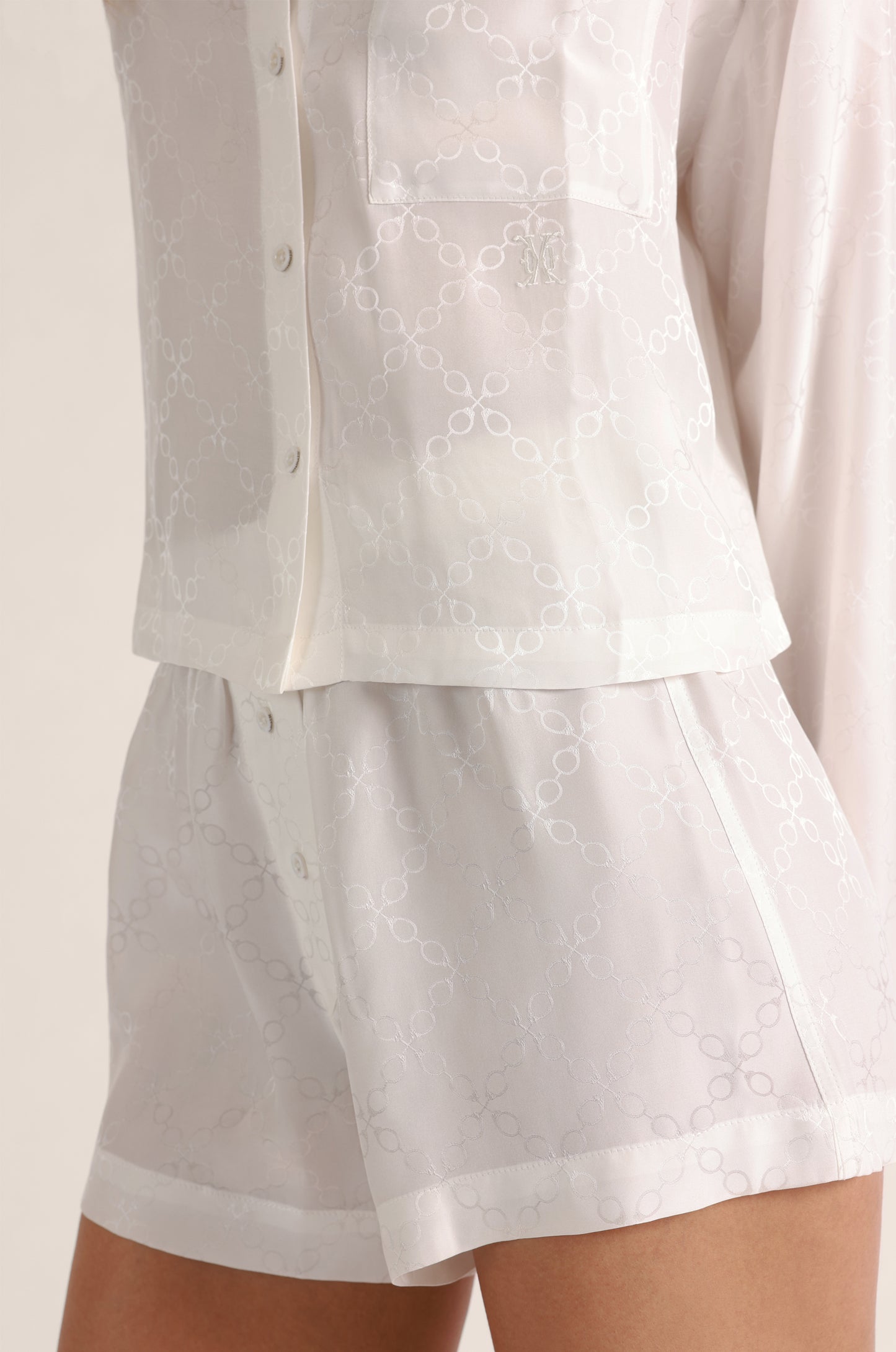 HANDCUFF JACQUARD CROPPED PJ TOP