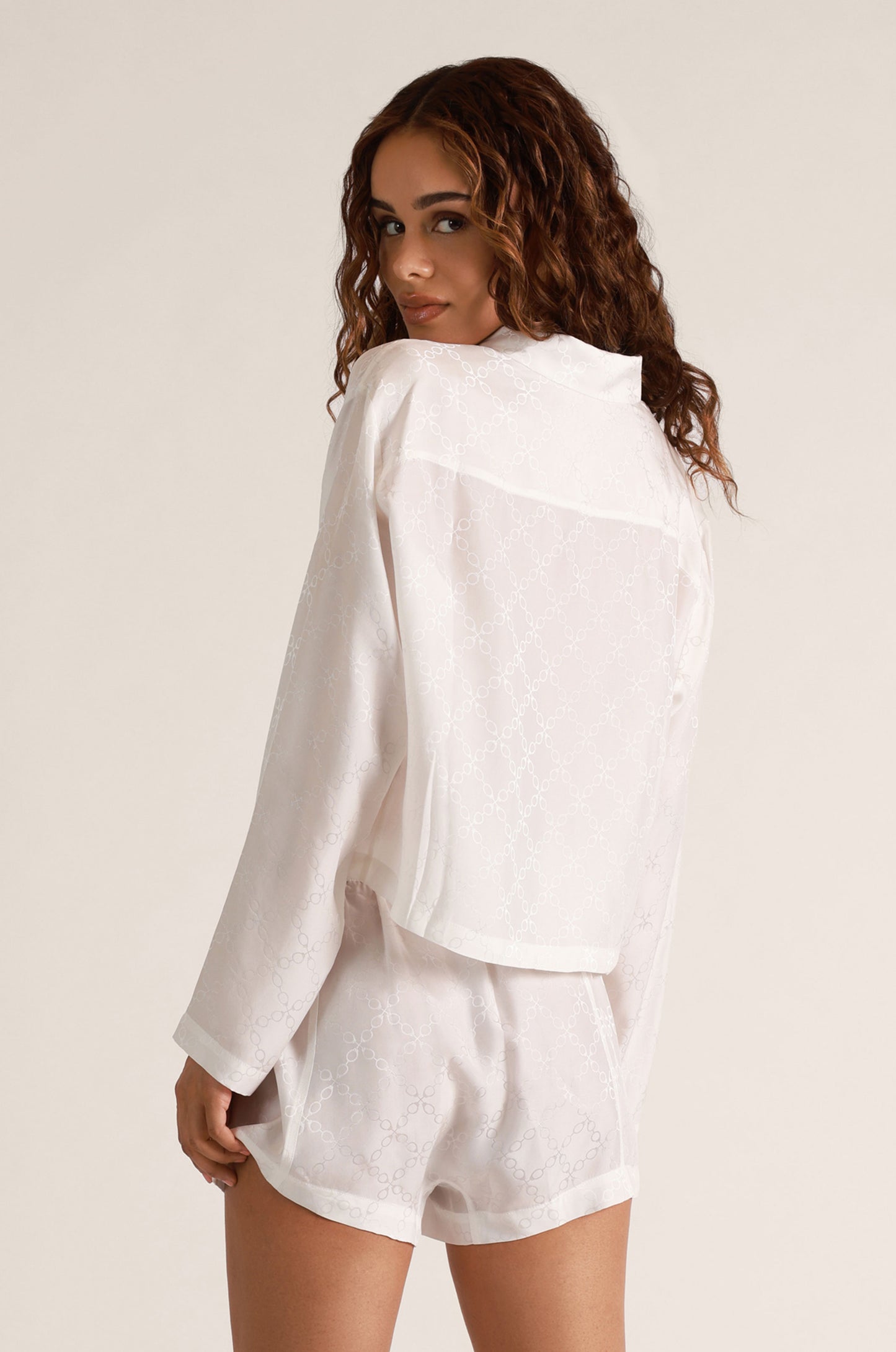 HANDCUFF JACQUARD CROPPED PJ TOP