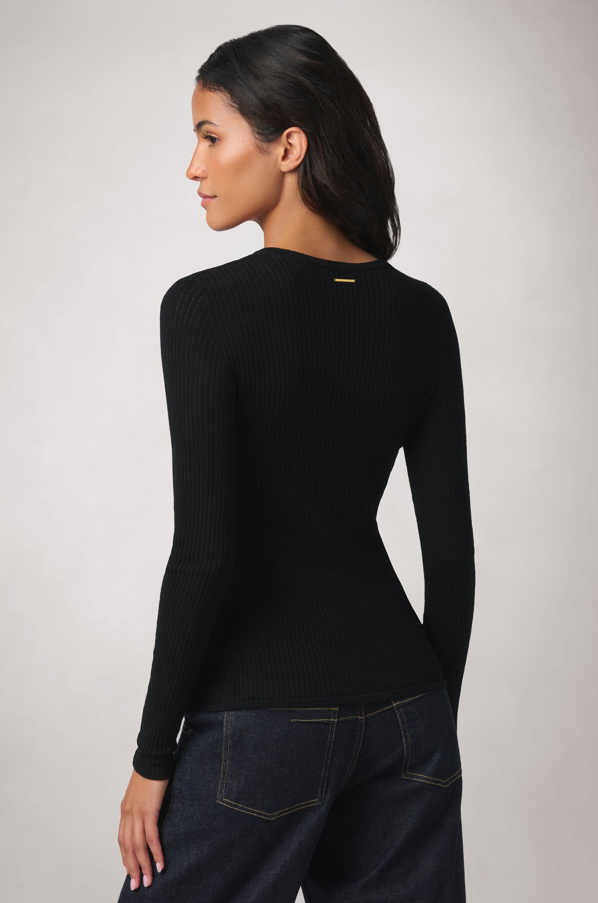 RIB KNIT LONG SLEEVE CARDIGAN