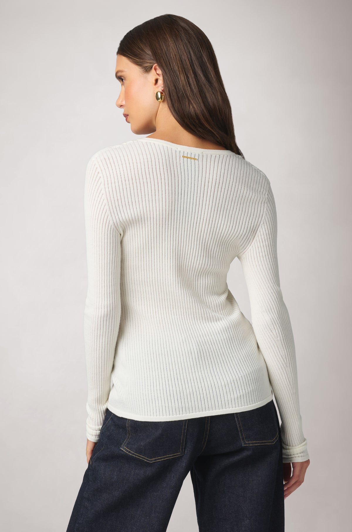 RIB KNIT LONG SLEEVE CARDIGAN