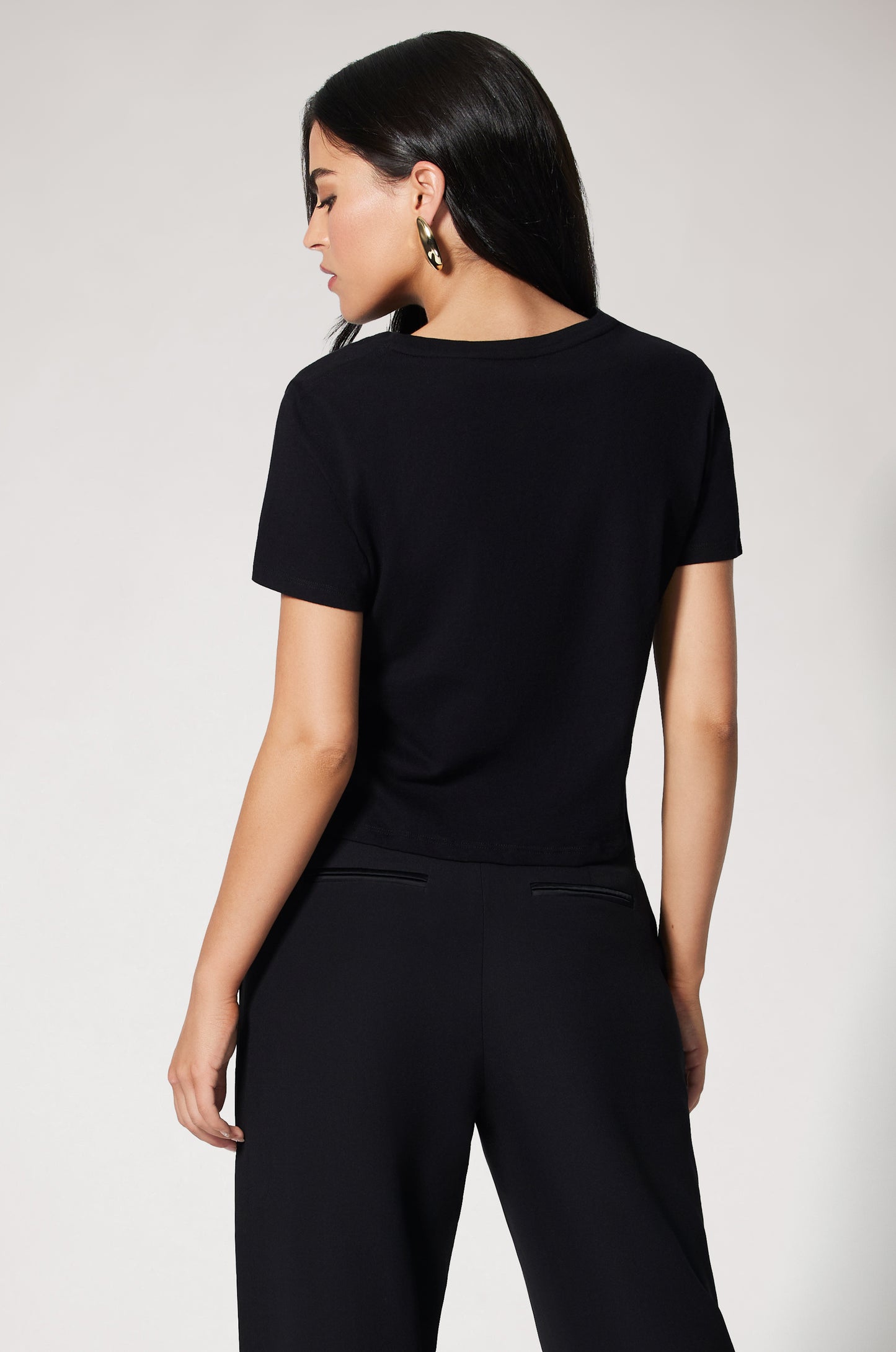Silk Touch Short Sleeve Crew Black Back
