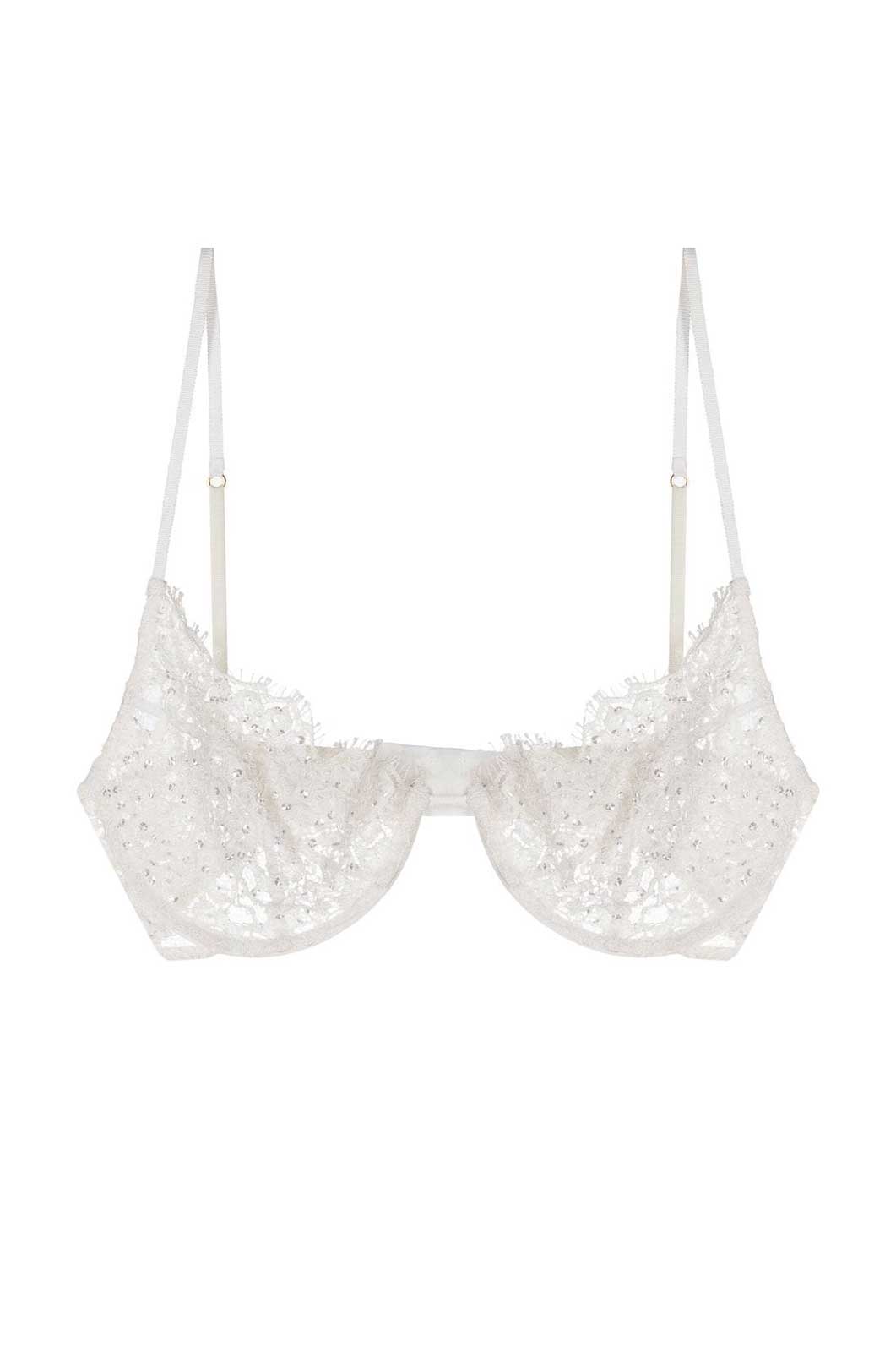 BEADED LACE DEMI BRA