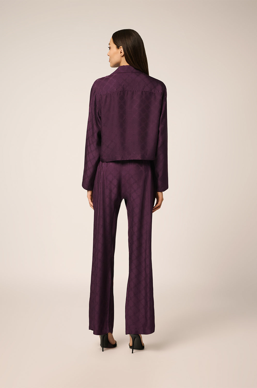 Boxer pant with front buttons and jacquard pattern back view