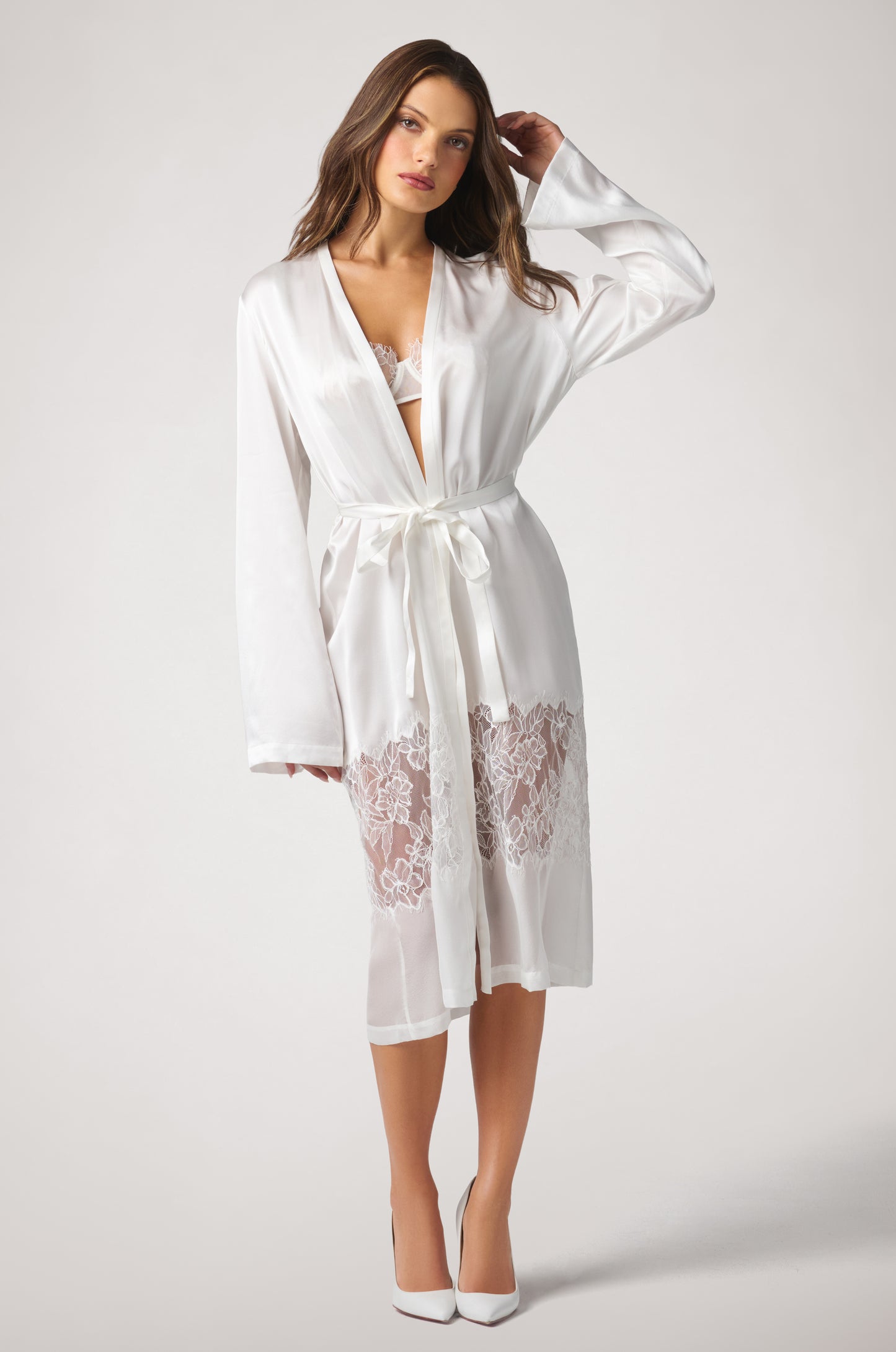 IRIS LACE MIDI ROBE