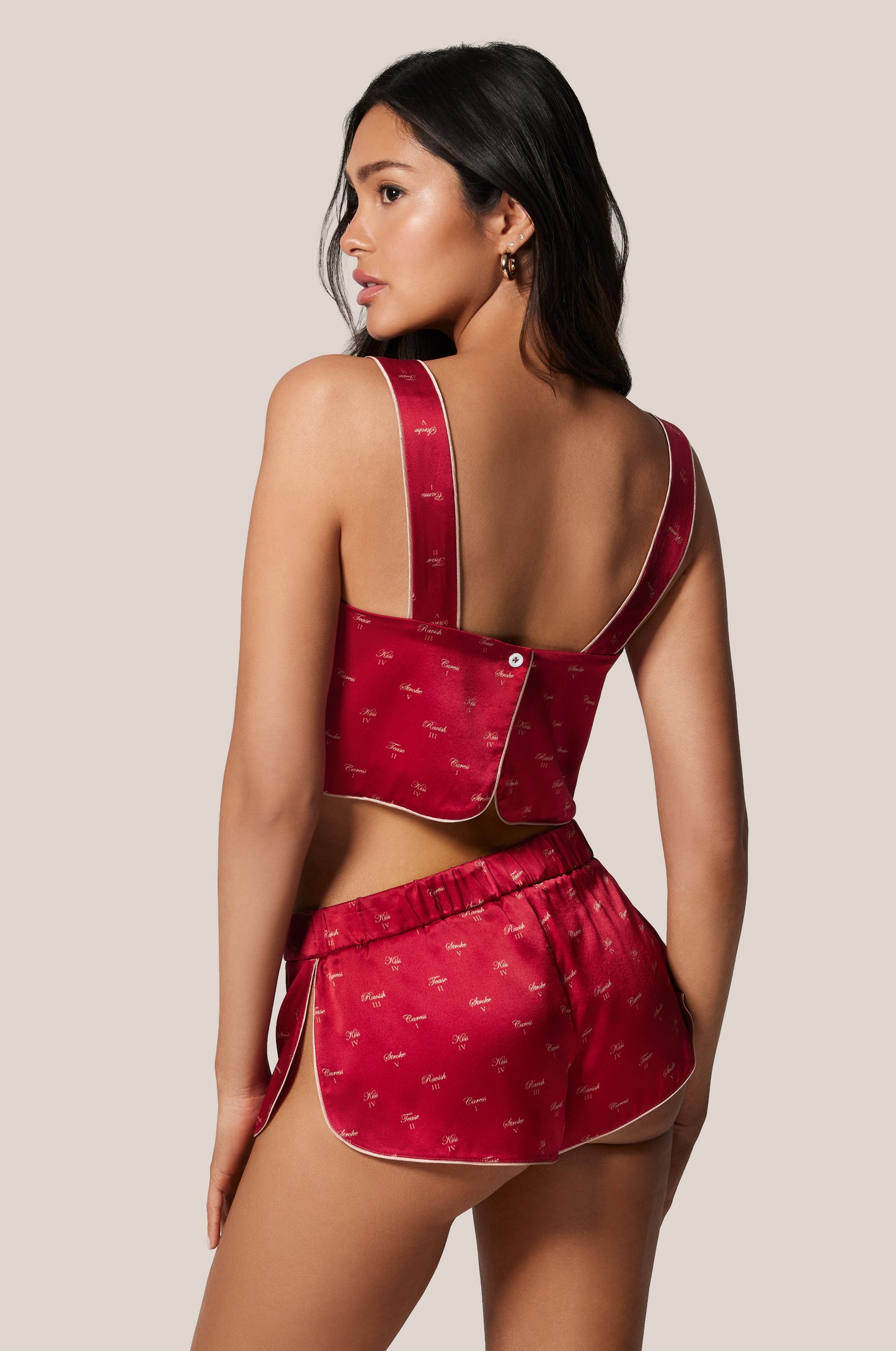 SILK LOUNGE KISS PRINT TAP SHORT