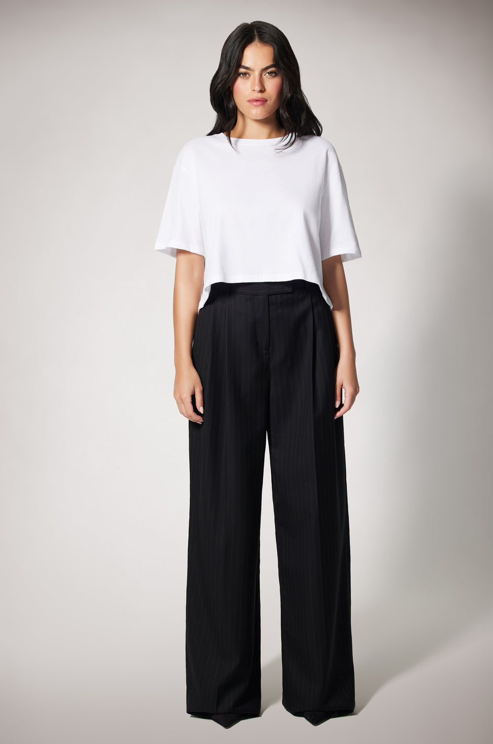 Deluxe Cotton Short Sleeve Boxy Crew White Front