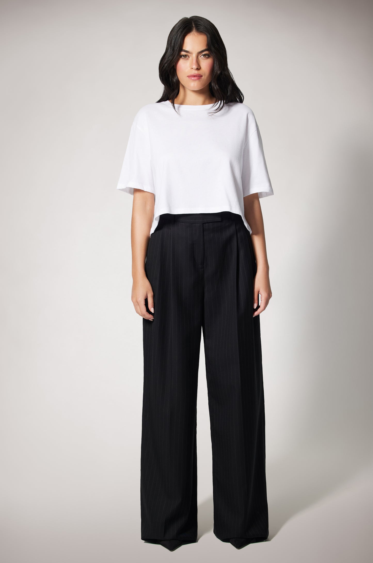 Deluxe Cotton Short Sleeve Boxy Crew White Front