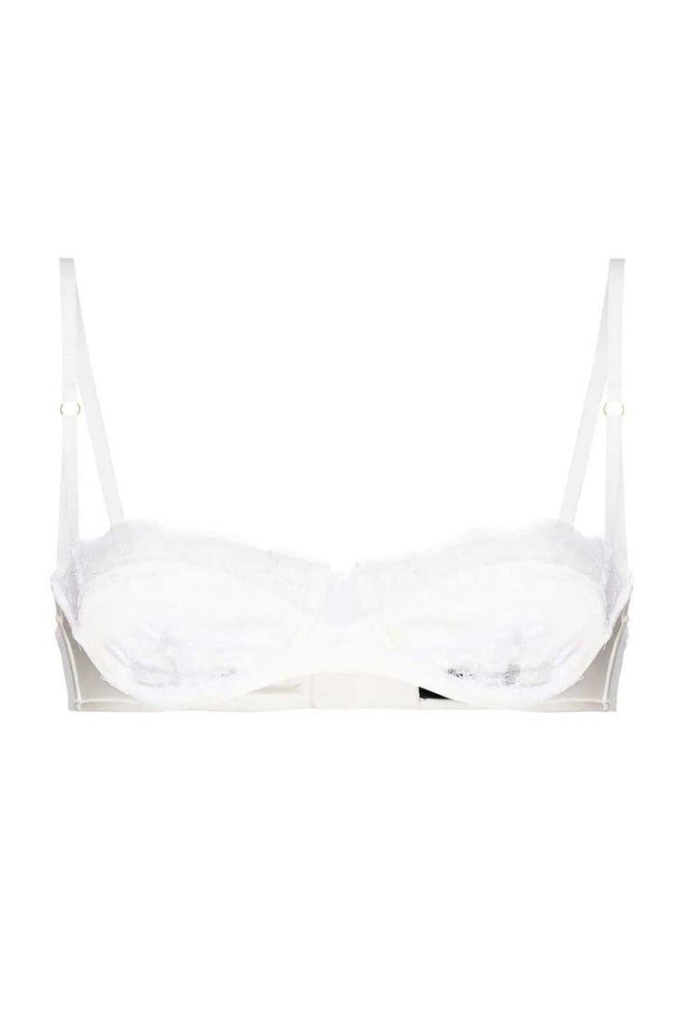 Luxury Balconette Bra | Lace Inset Balconette in Ivory | Kiki de ...