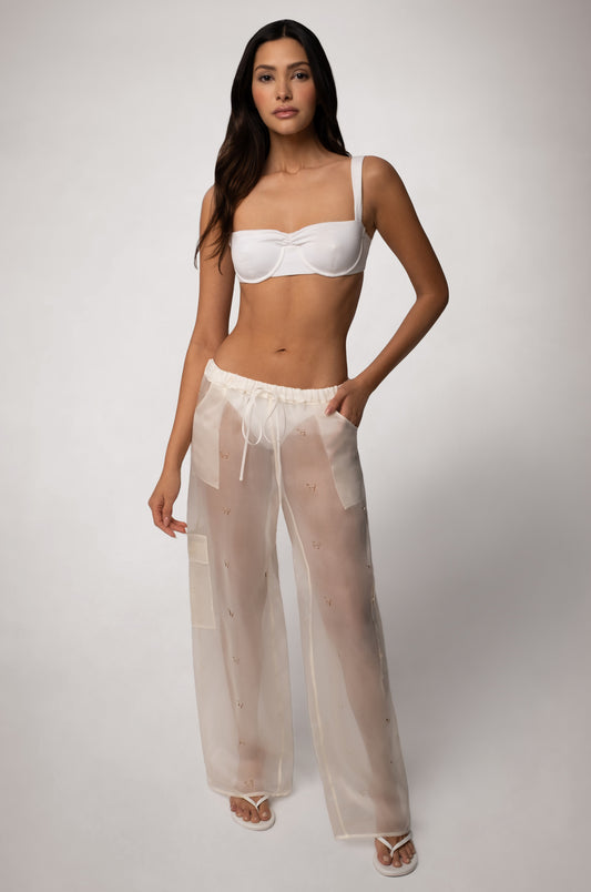 PAPILLON LASER CUT ORGANZA CARGO PANT