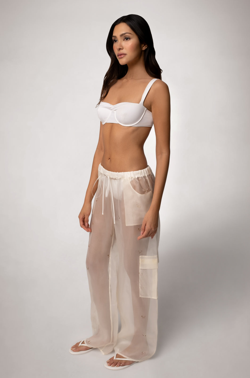 PAPILLON LASER CUT ORGANZA CARGO PANT