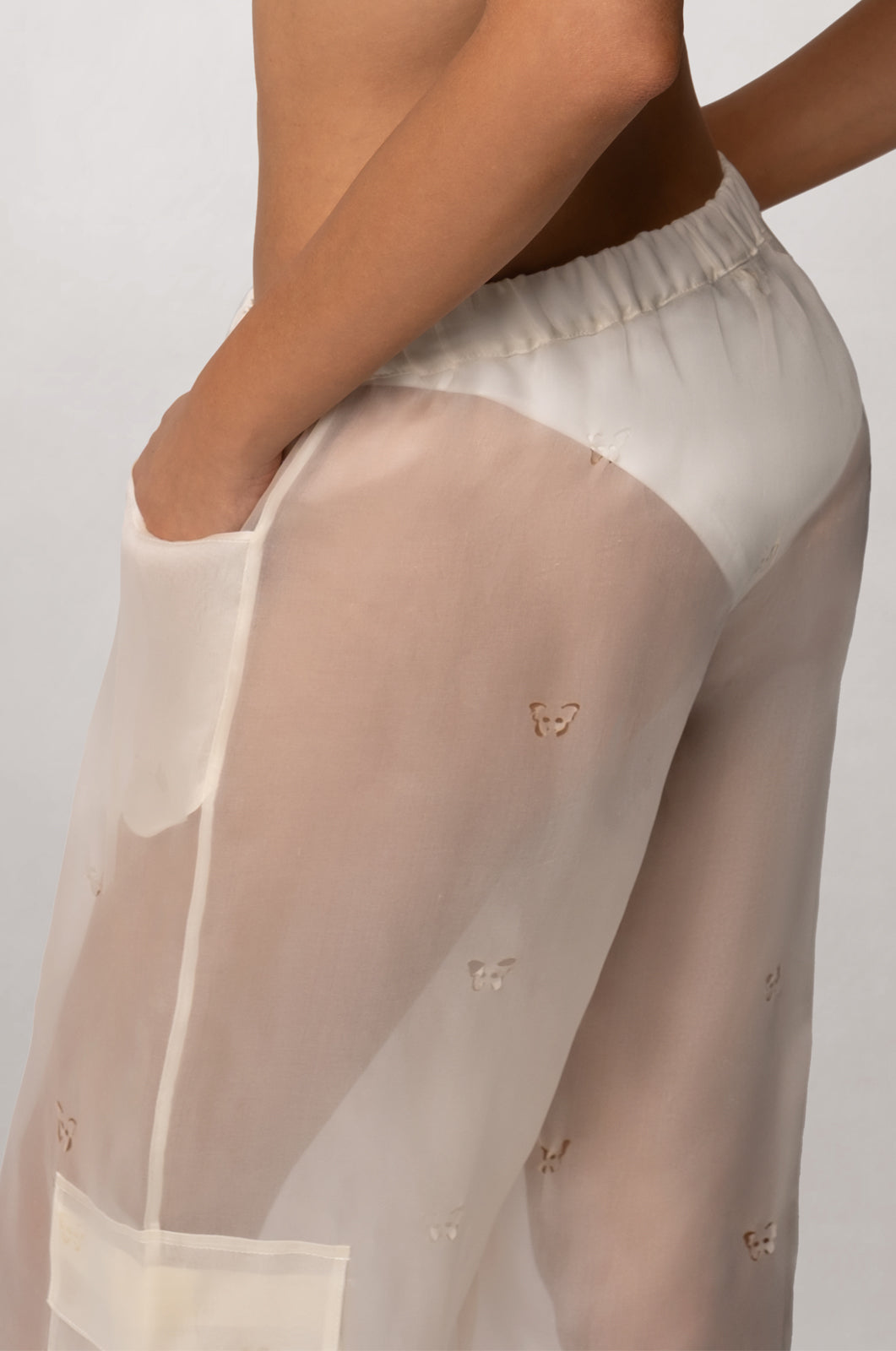 PAPILLON LASER CUT ORGANZA CARGO PANT