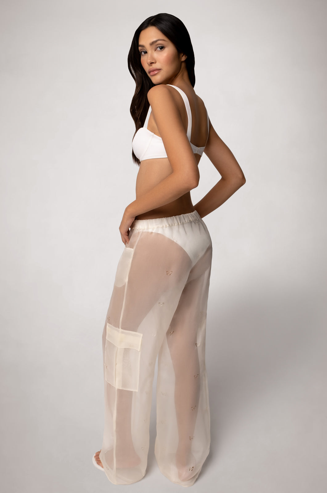 PAPILLON LASER CUT ORGANZA CARGO PANT