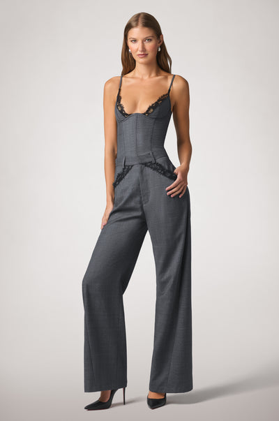 Kiki de Montparnasse, Prince of Wales bustier with the Prince of Wales wide leg pant.