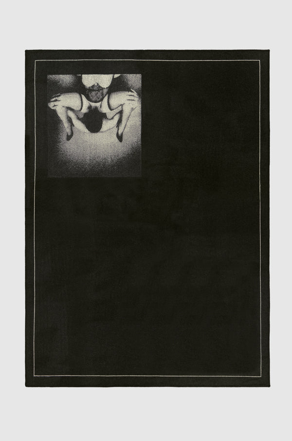 Black throw blanket printed with Untitled work by Robert Mapplethorpe
