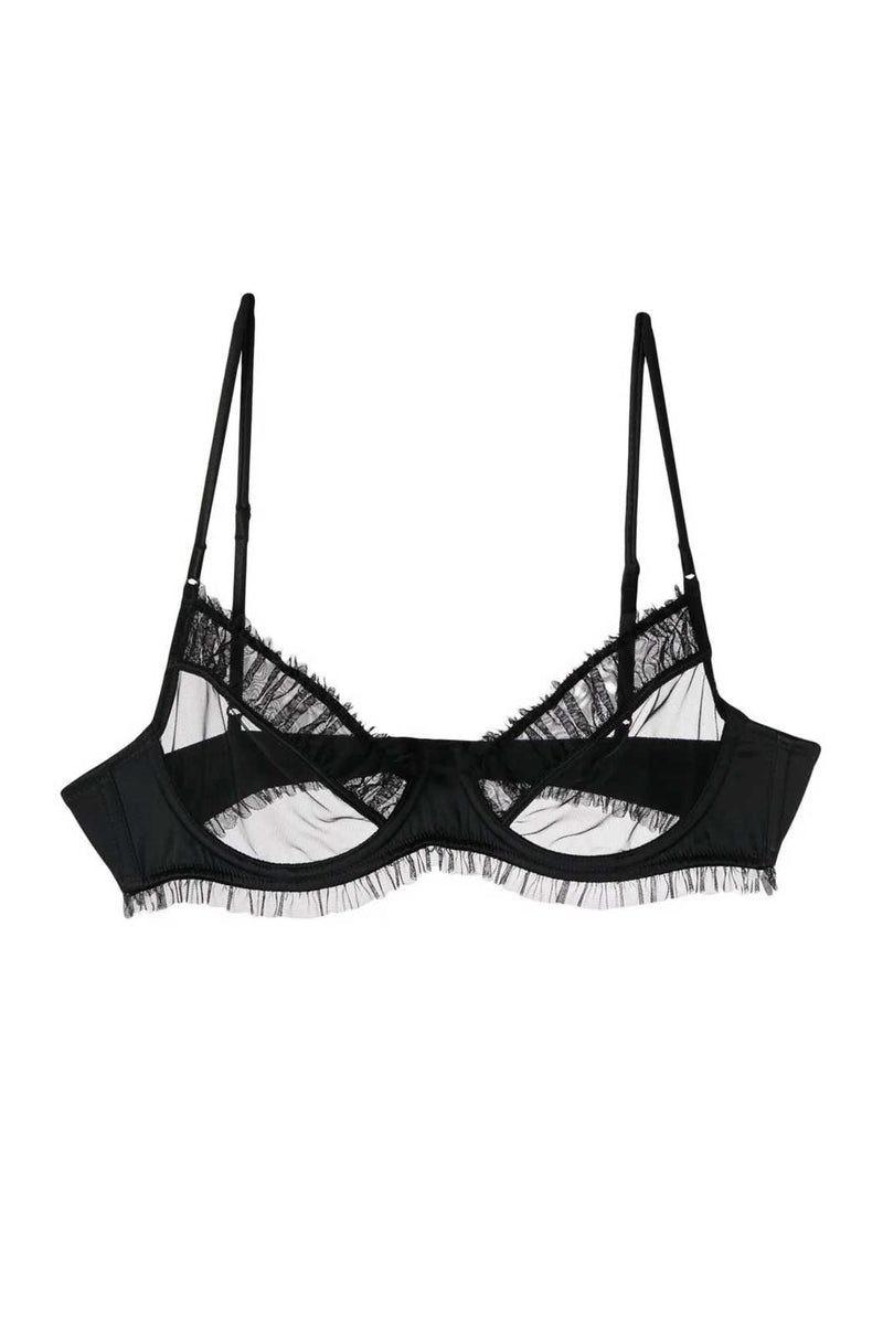 RUCHED TULLE DEMI BRA