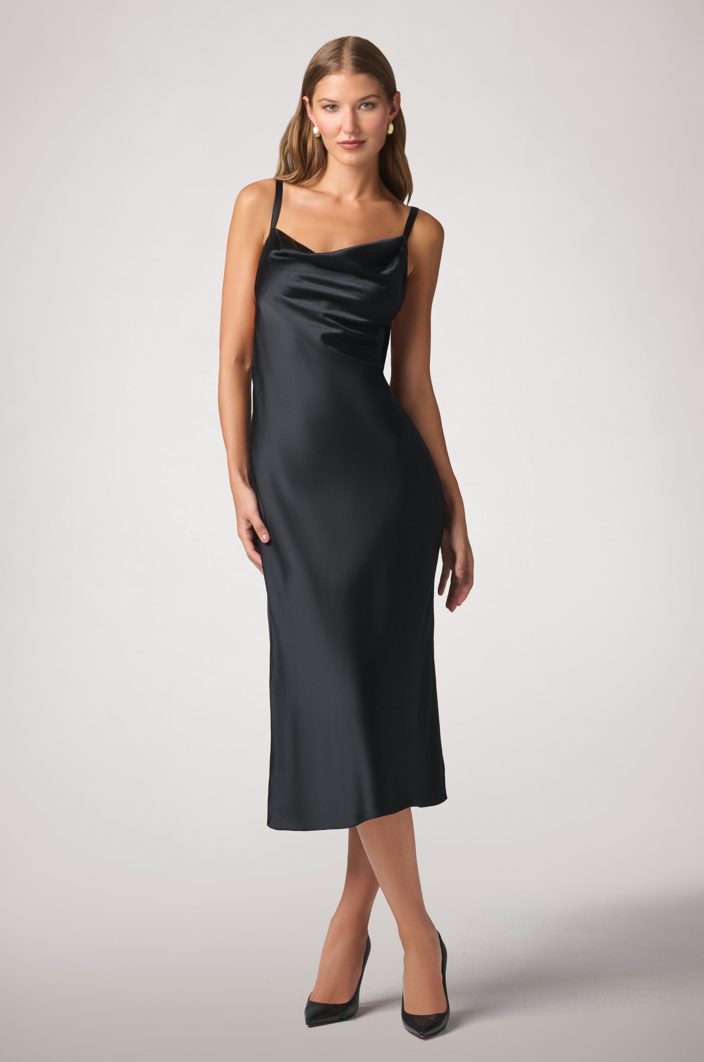 SOIE DRAPED MIDI DRESS