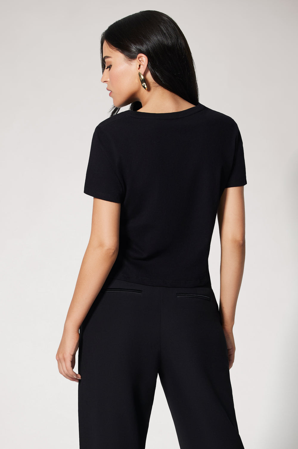 Silk Touch Short Sleeve Crew Black Back