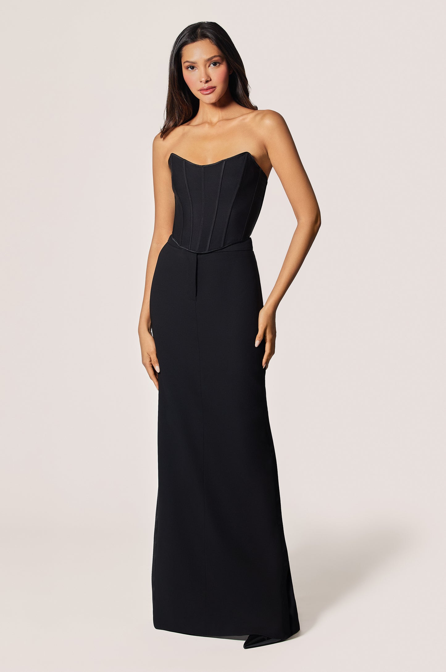 Black Tuxedo Formal Long Skirt, front view