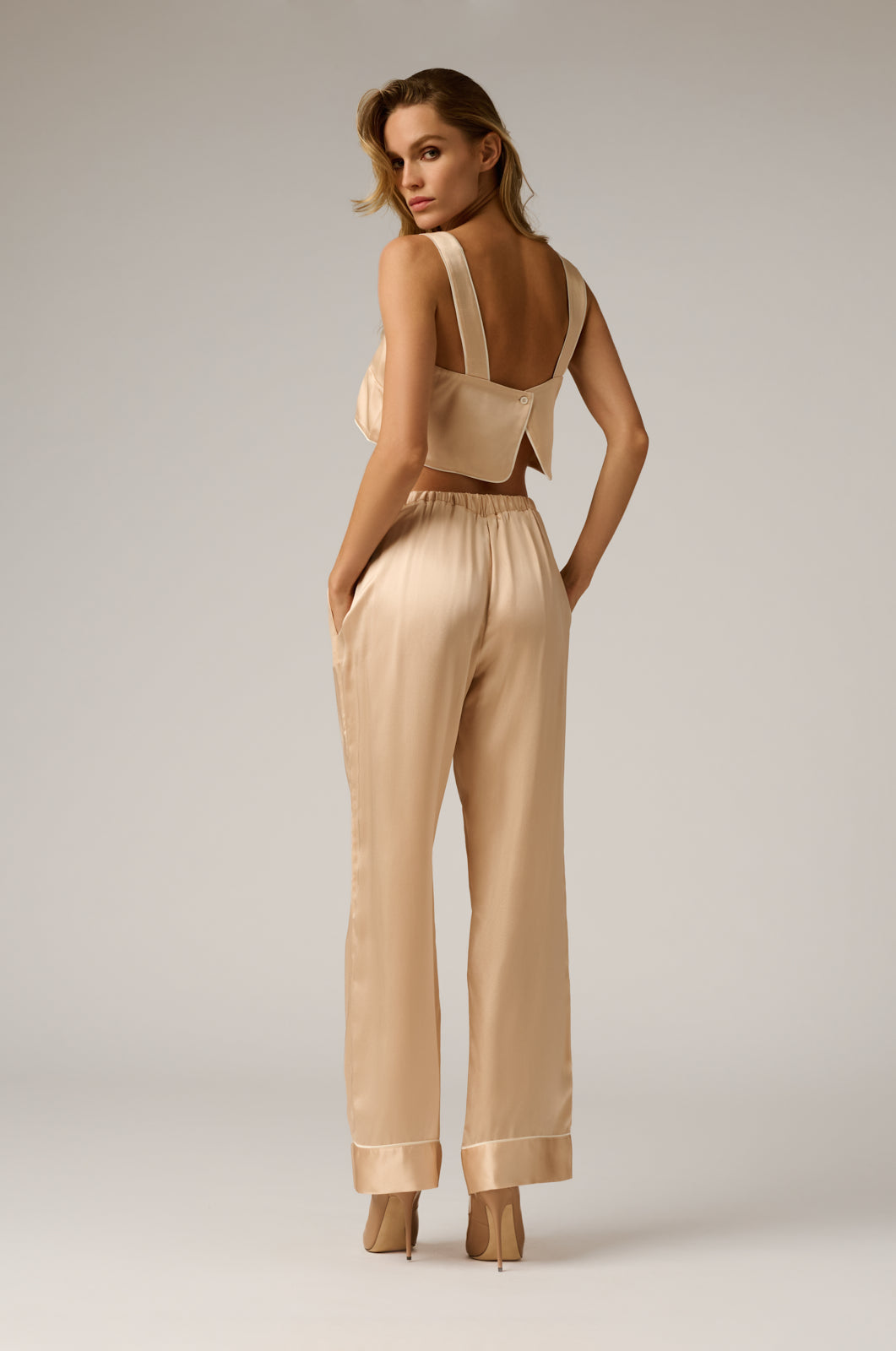 KIKI SILK LOUNGE TIE UP PANT