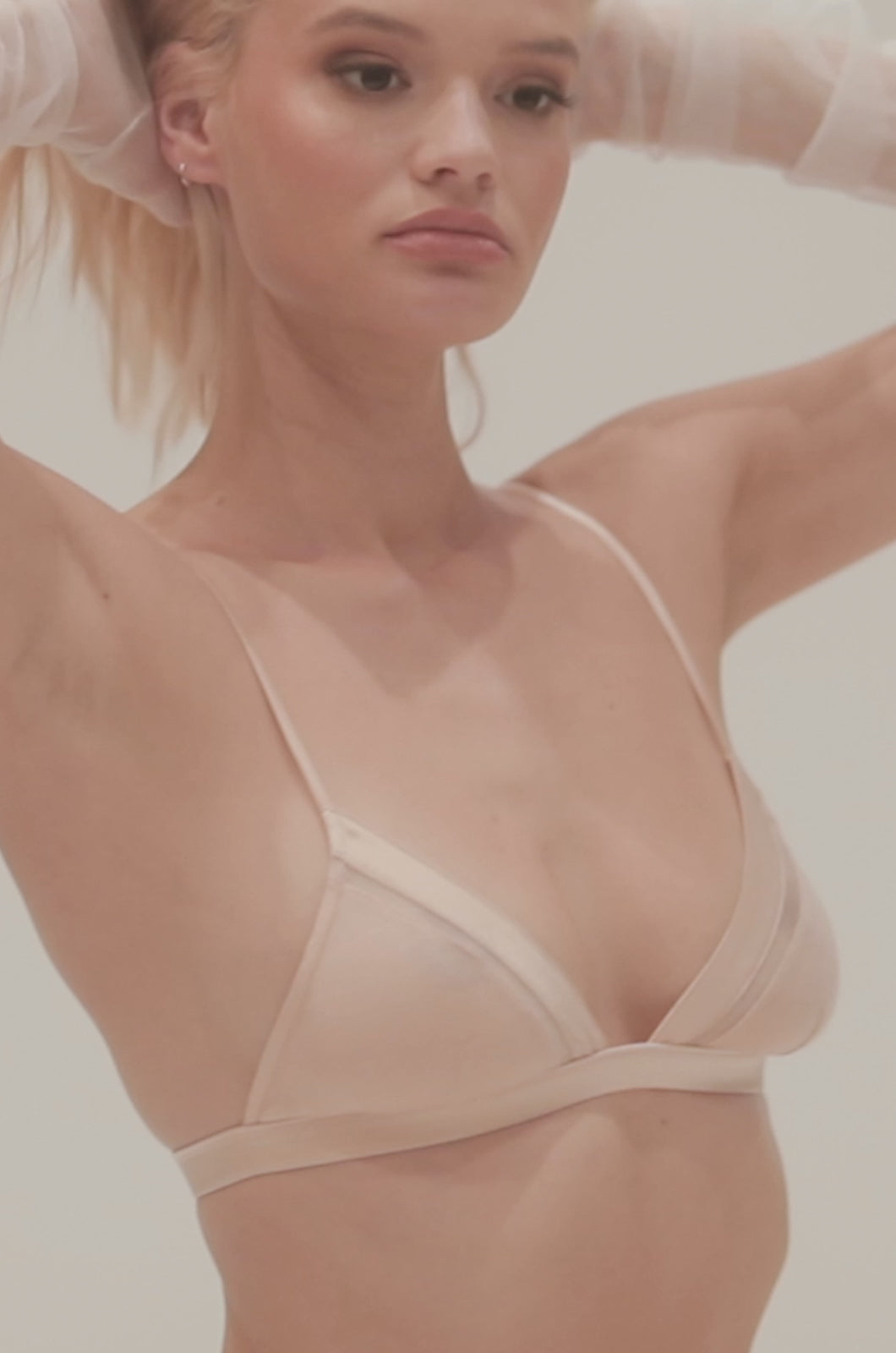 Soft modal bra bralette thin adjustable straps silk trim video 